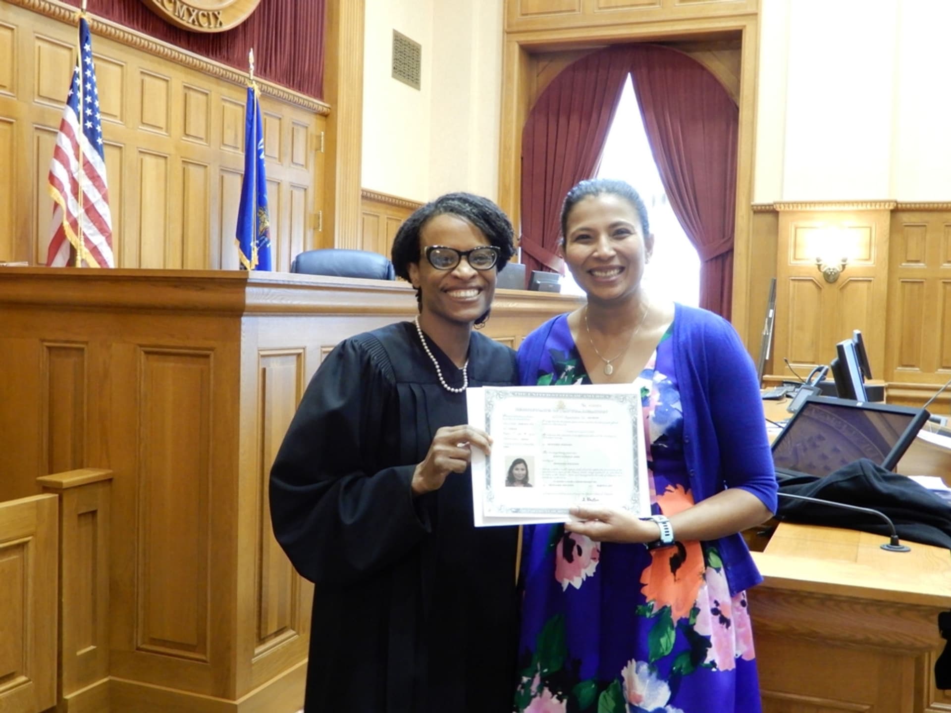 Dr. Harini Aiyer at her U.S. citizenship ceremony